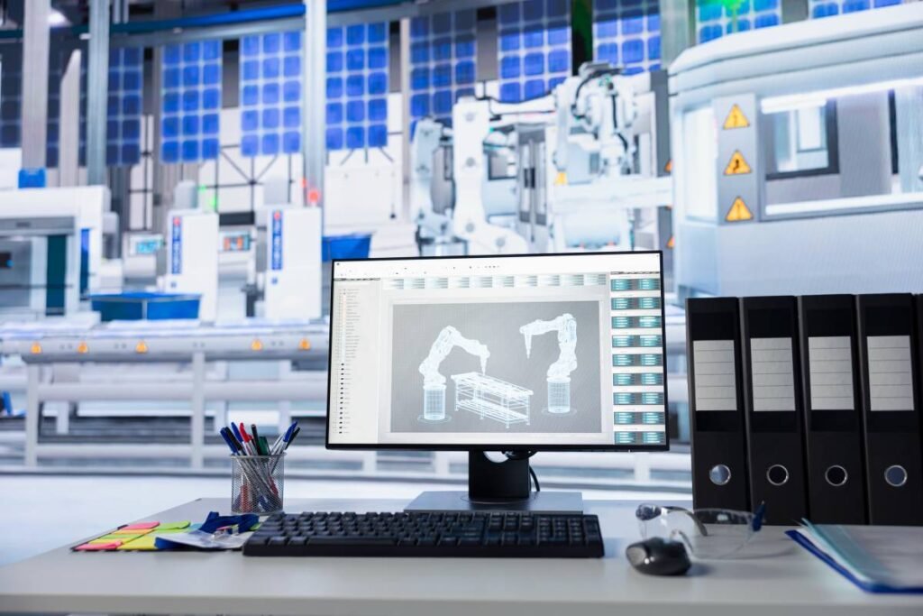 AI-driven automation interface used in an advanced industrial facility.

