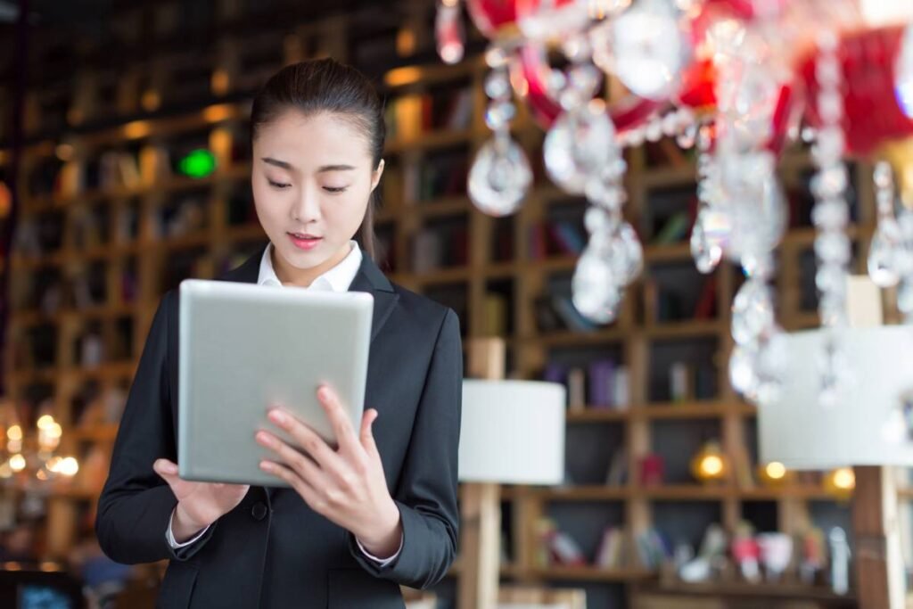 portrait of young woman using mobile phone