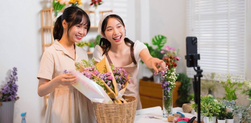 Florists live-streaming flower sales